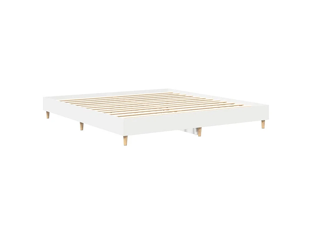 Cadre de lit sans matelas blanc 160x200 cm bois d'ingénierie