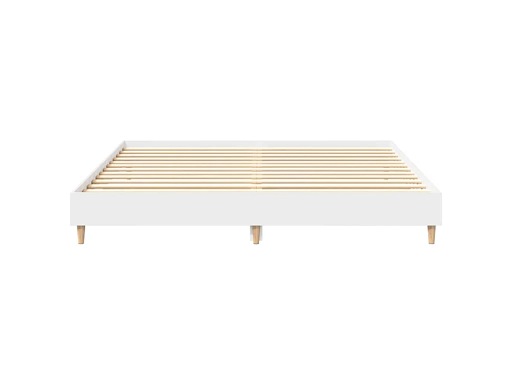 Cadre de lit sans matelas blanc 160x200 cm bois d'ingénierie