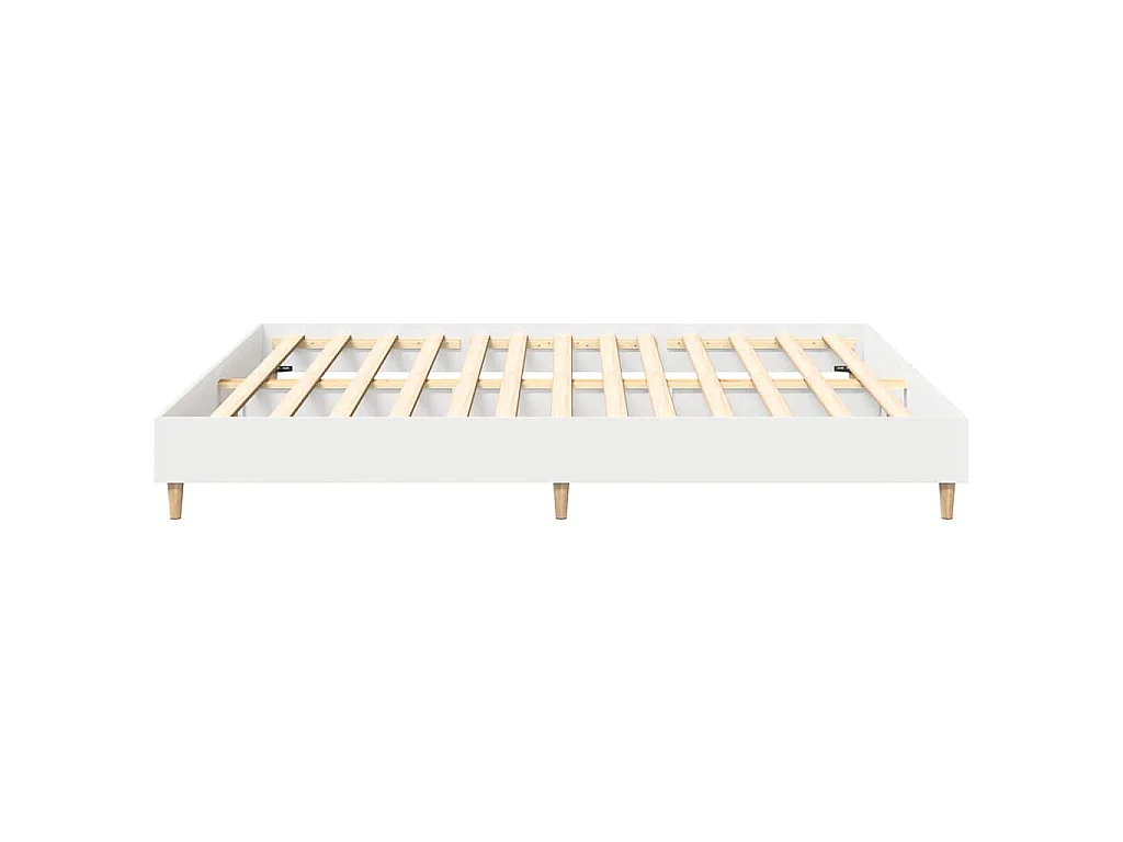 Cadre de lit sans matelas blanc 160x200 cm bois d'ingénierie