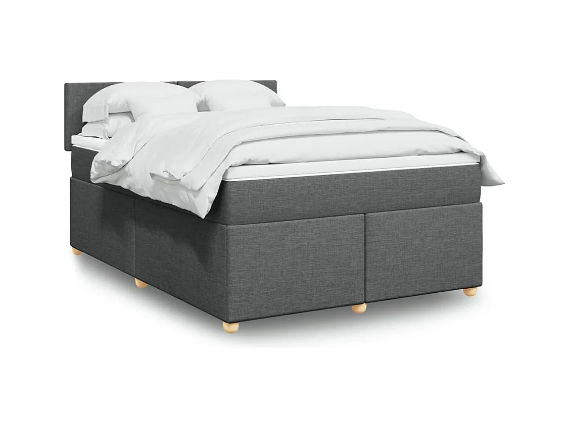 Boxspringbett mit Matratze Dunkelgrau 160x200 cm Stoff