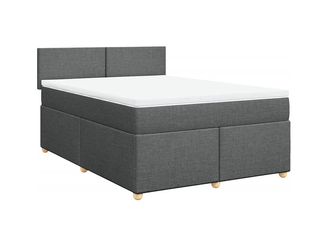 Boxspringbett mit Matratze Dunkelgrau 160x200 cm Stoff