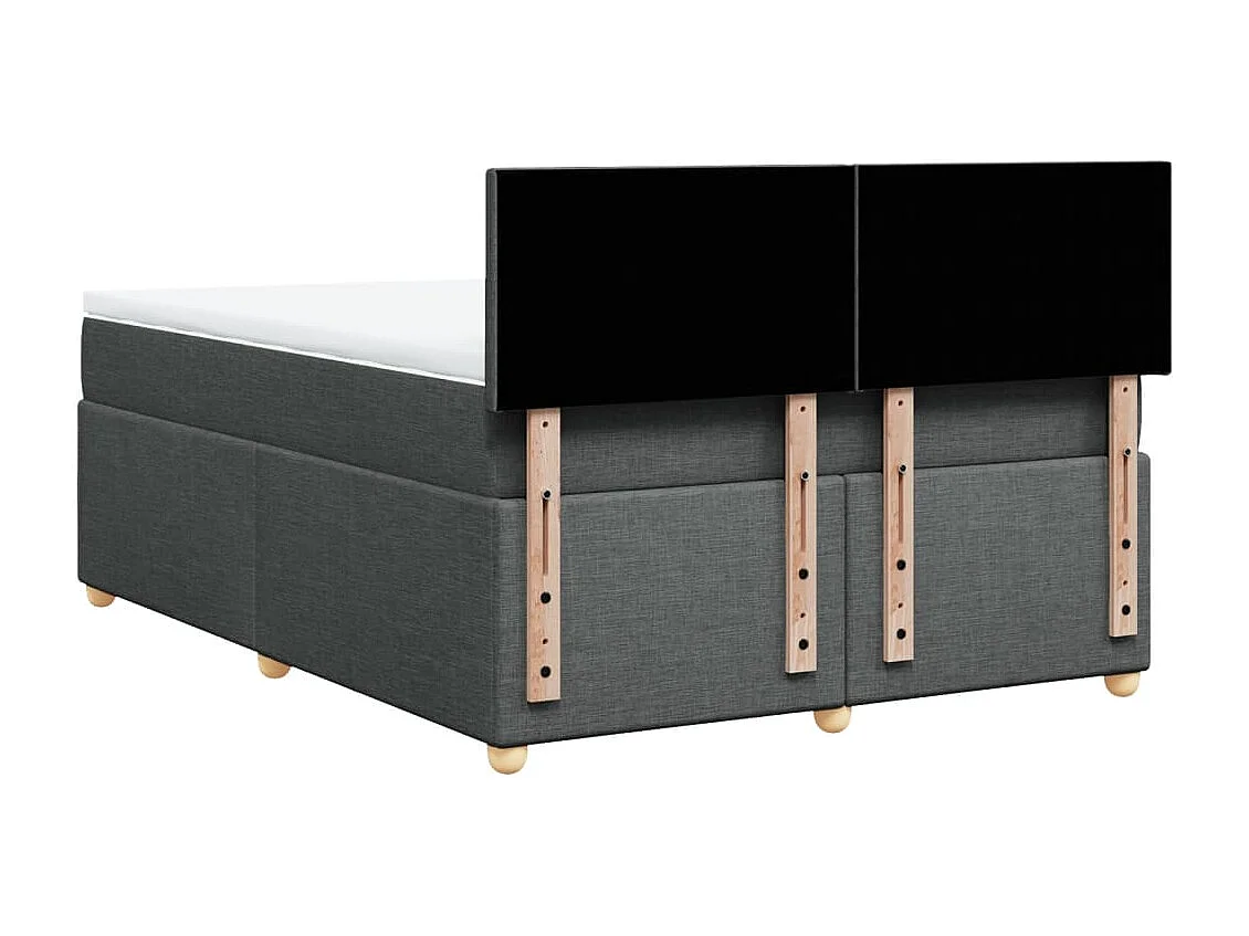 Boxspringbett mit Matratze Dunkelgrau 160x200 cm Stoff
