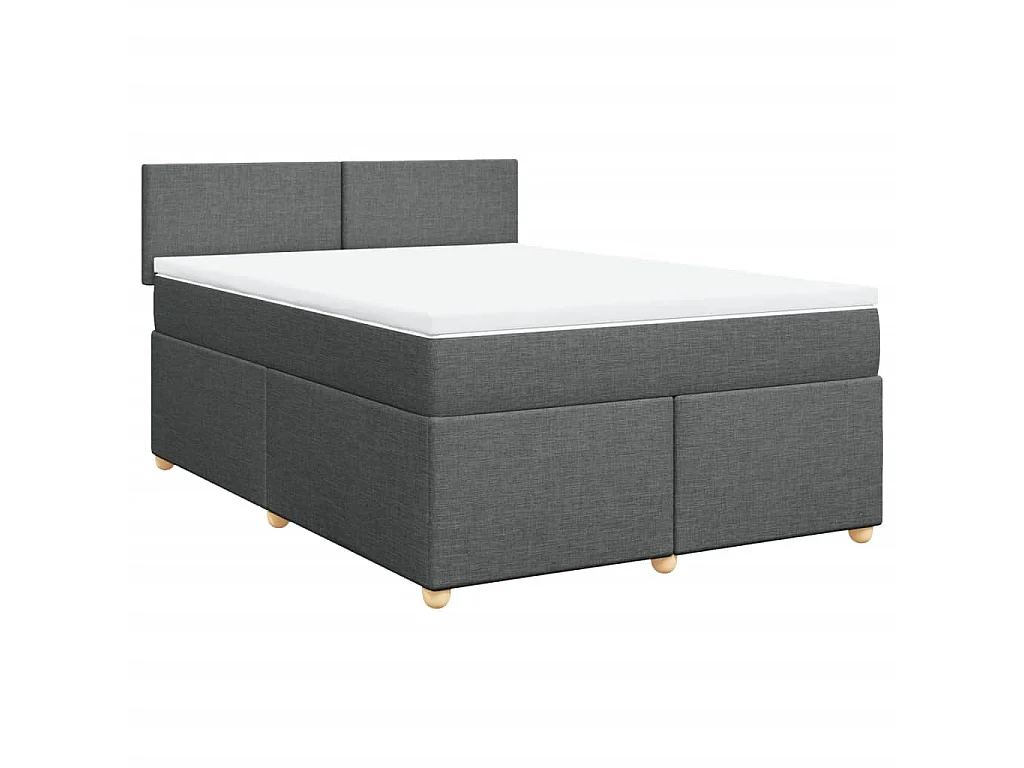 Boxspringbett mit Matratze Dunkelgrau 160x200 cm Stoff