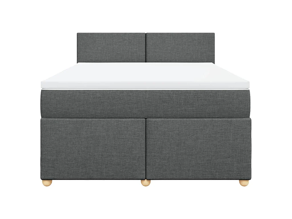 Boxspringbett mit Matratze Dunkelgrau 160x200 cm Stoff