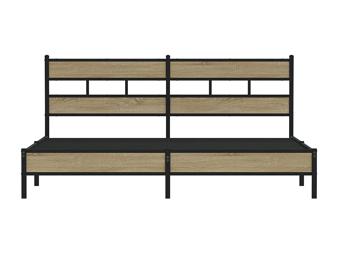 Cadre de lit en métal sans matelas chêne sonoma 180x200 cm