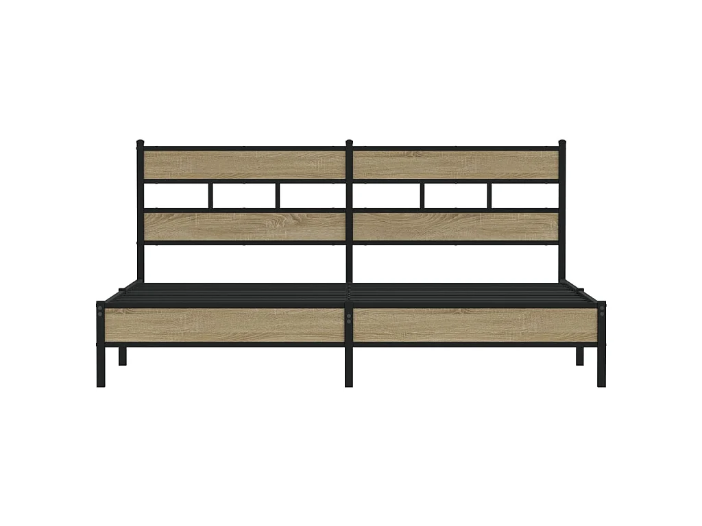 Cadre de lit en métal sans matelas chêne sonoma 180x200 cm