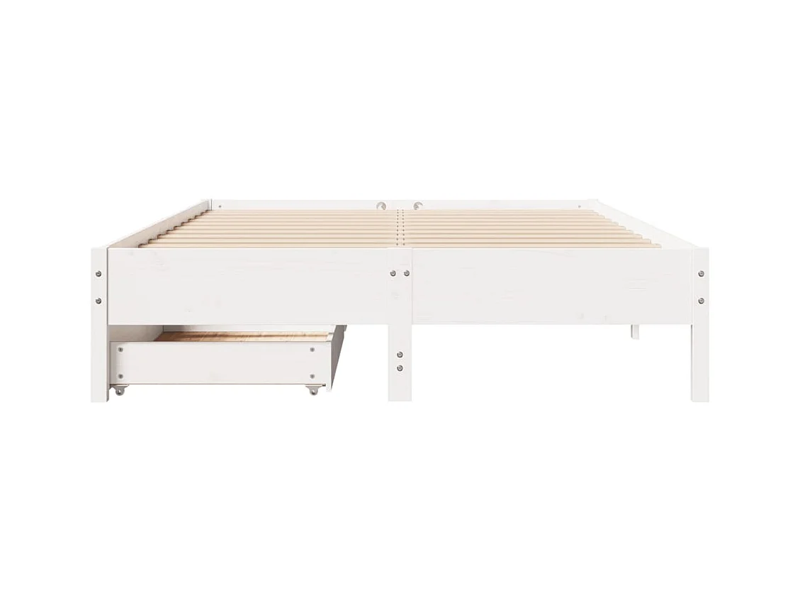 Cadre de lit sans matelas blanc 140x200 cm bois de pin massif