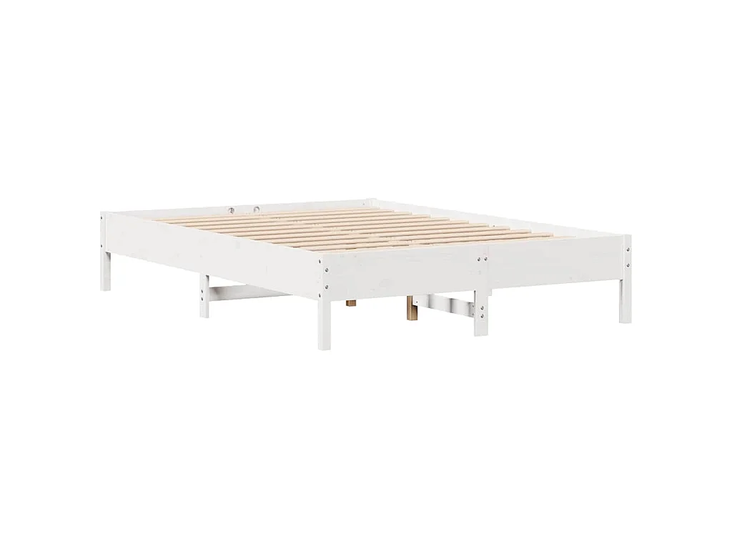 Cadre de lit sans matelas blanc 140x200 cm bois de pin massif