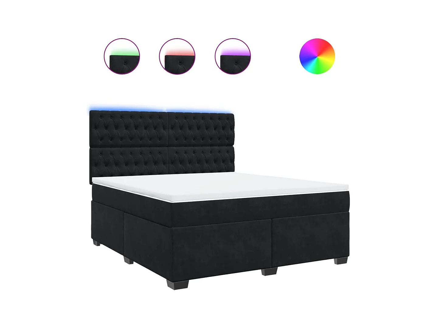 Boxspring met matras fluweel zwart 180x200 cm