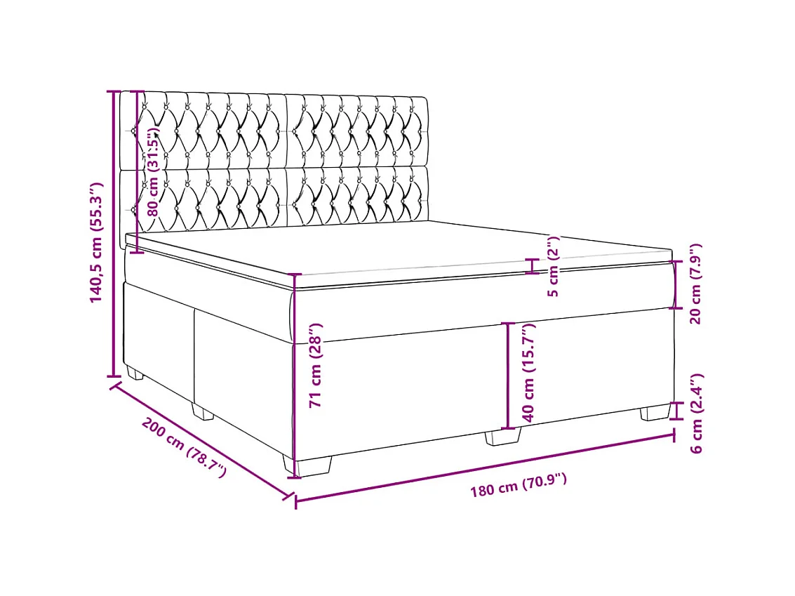 Boxspring met matras fluweel zwart 180x200 cm
