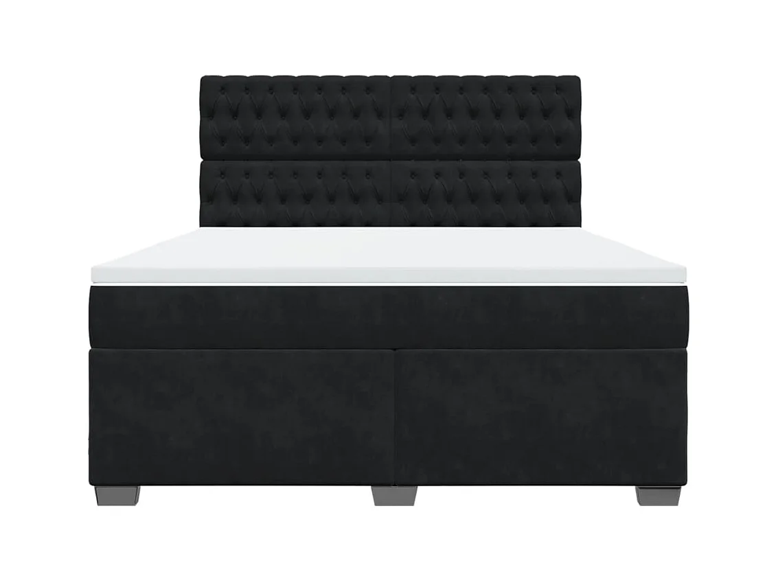Boxspring met matras fluweel zwart 180x200 cm