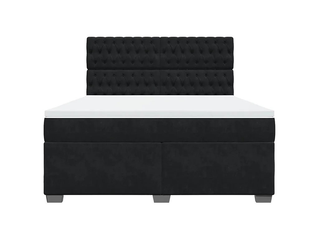 Boxspring met matras fluweel zwart 180x200 cm