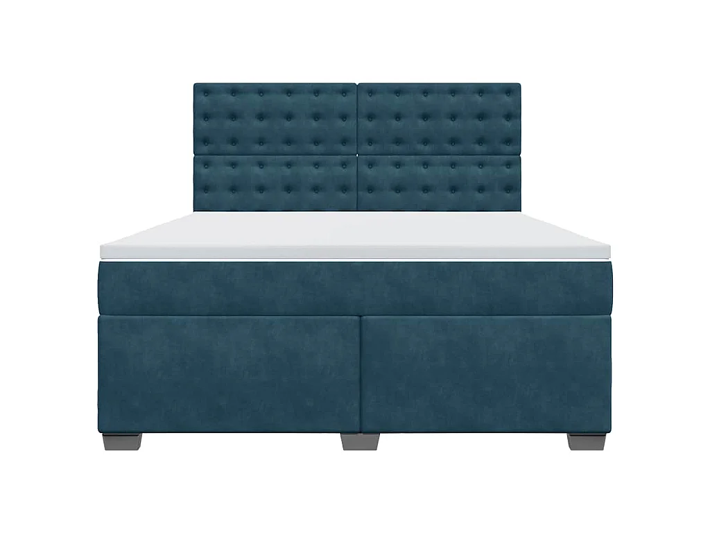 Giroletto a Molle con Materasso Blu 180x200 cm in Velluto