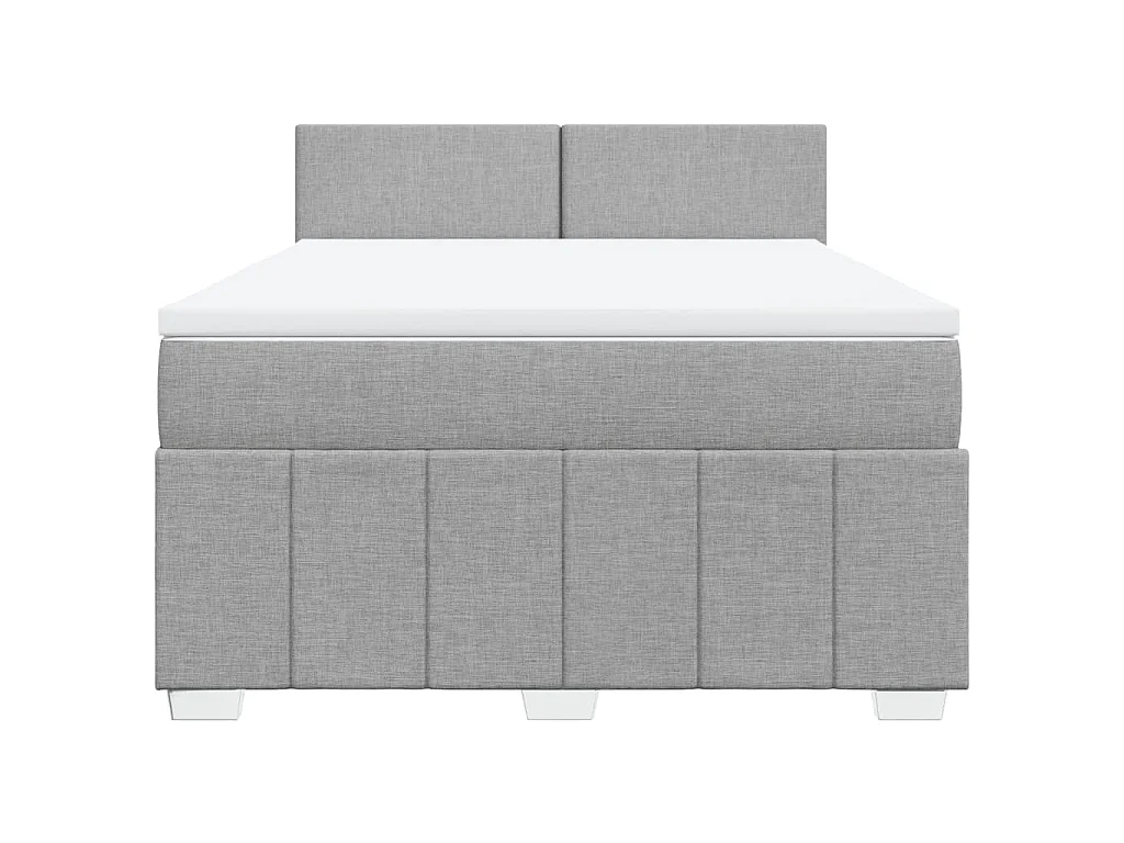 Giroletto a Molle con Materasso Grigio Chiaro 160x200cm Tessuto