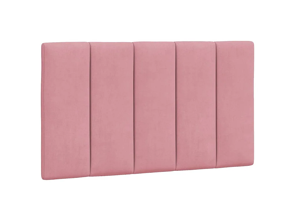 Bedframe met LED zonder matras "Hanko" fluweel roze 90x190 cm