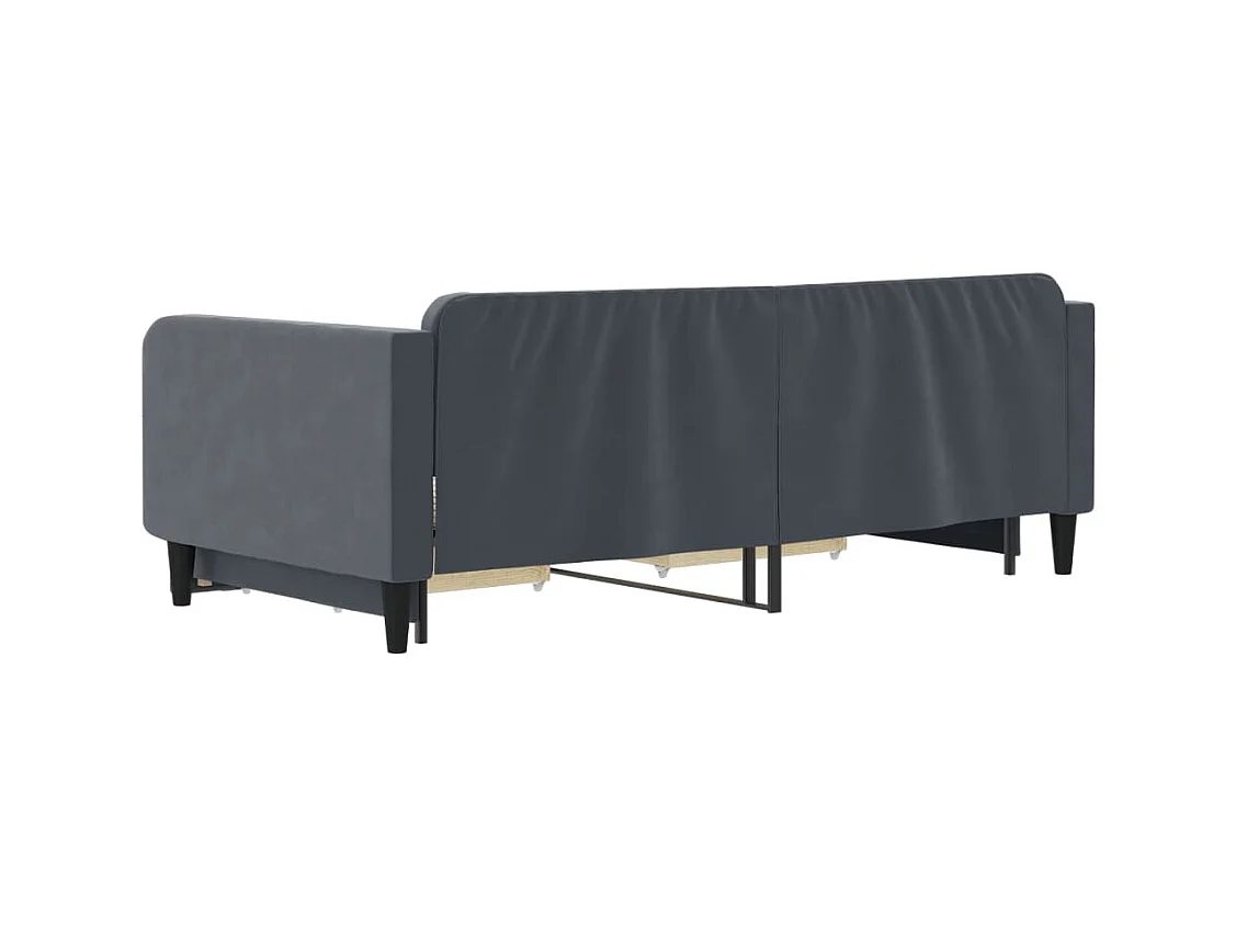 Tagesbett Ausziehbar mit Schubladen Dunkelgrau 100x200 cm Samt