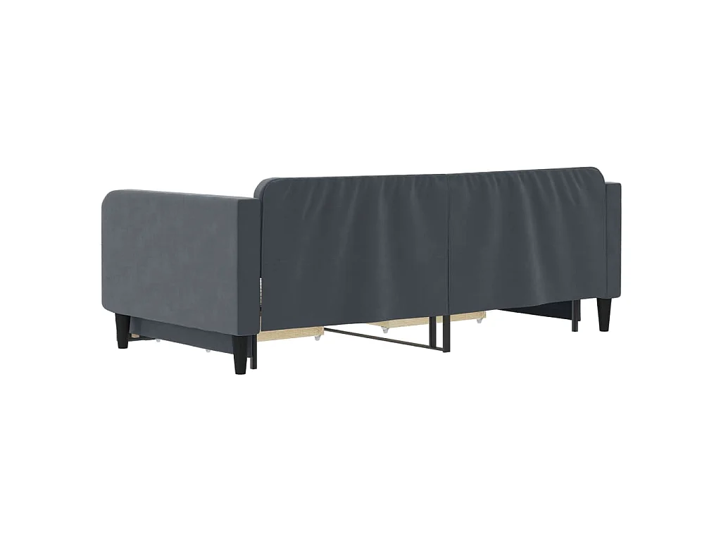 Tagesbett Ausziehbar mit Schubladen Dunkelgrau 100x200 cm Samt