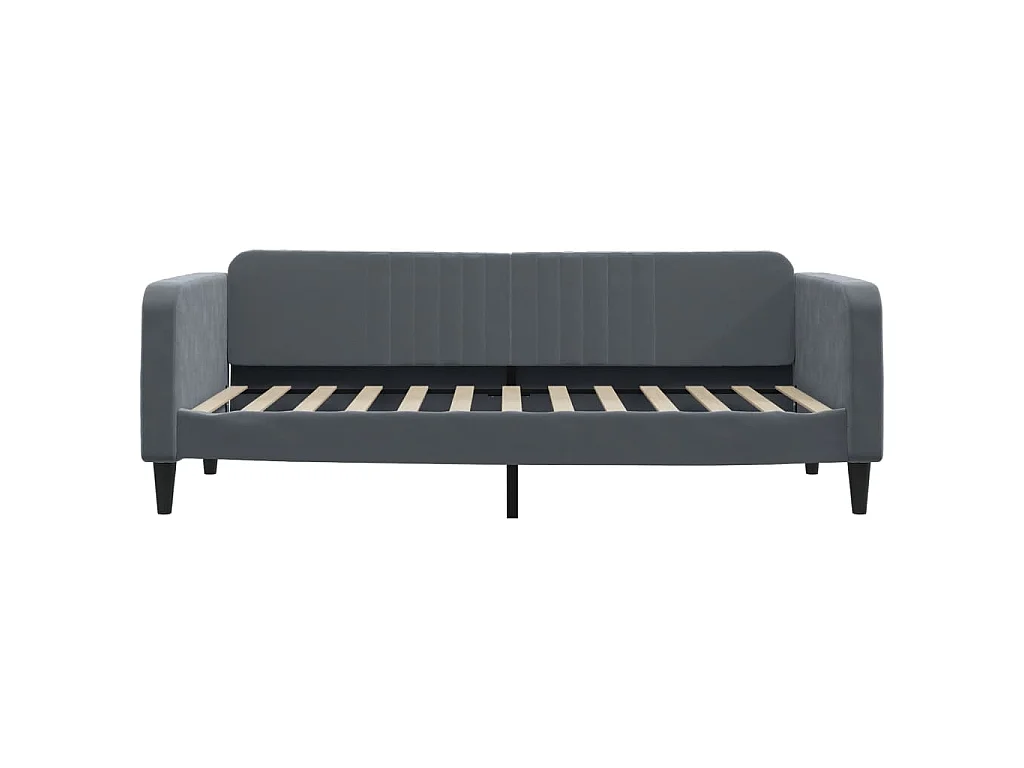 Tagesbett Ausziehbar mit Schubladen Dunkelgrau 100x200 cm Samt