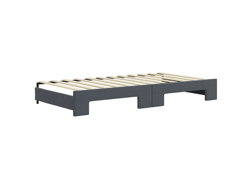Tagesbett Ausziehbar mit Schubladen Dunkelgrau 100x200 cm Samt
