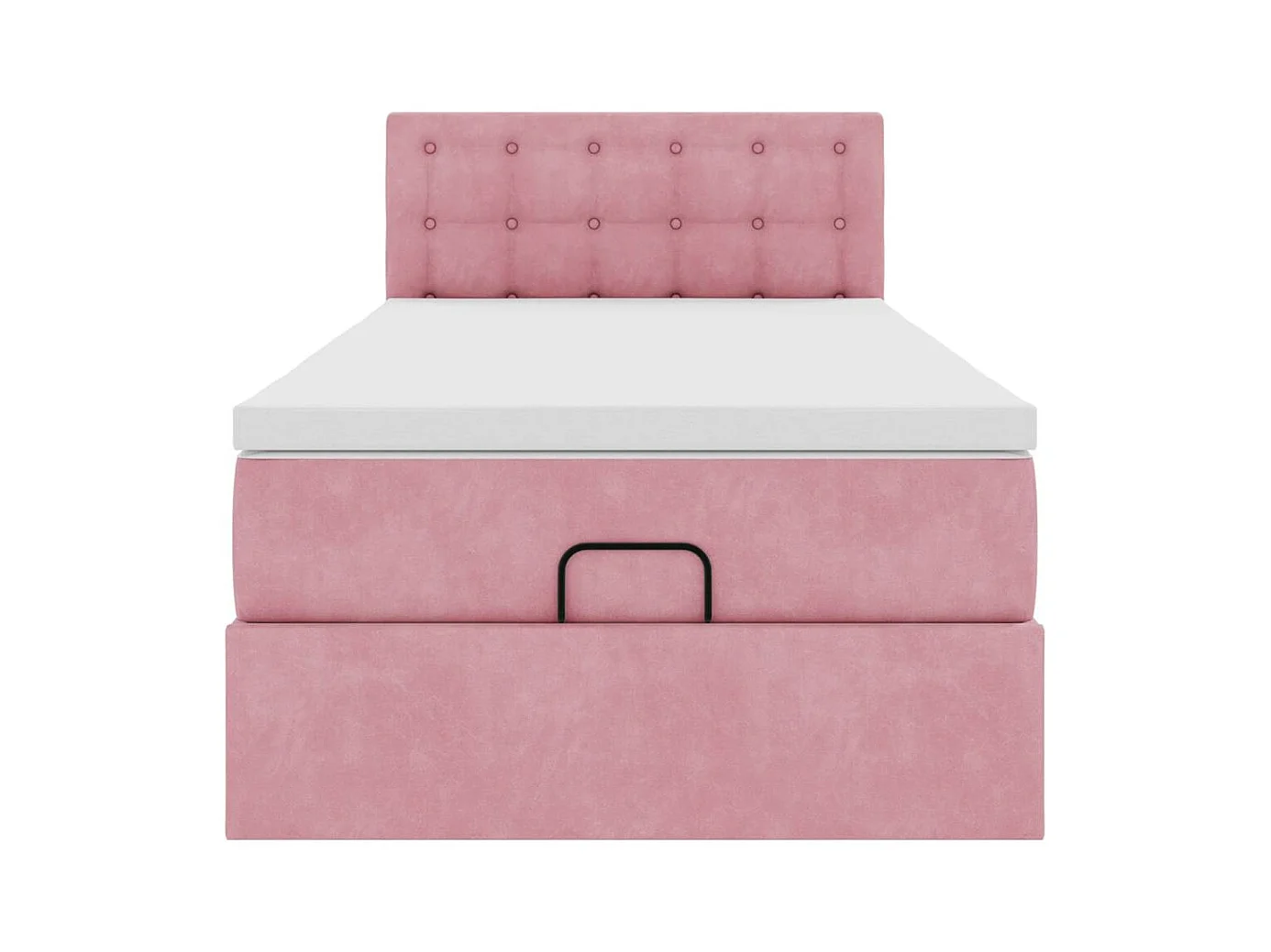 moldura de cama otomana  com colchão rosa 100x200cm veludo