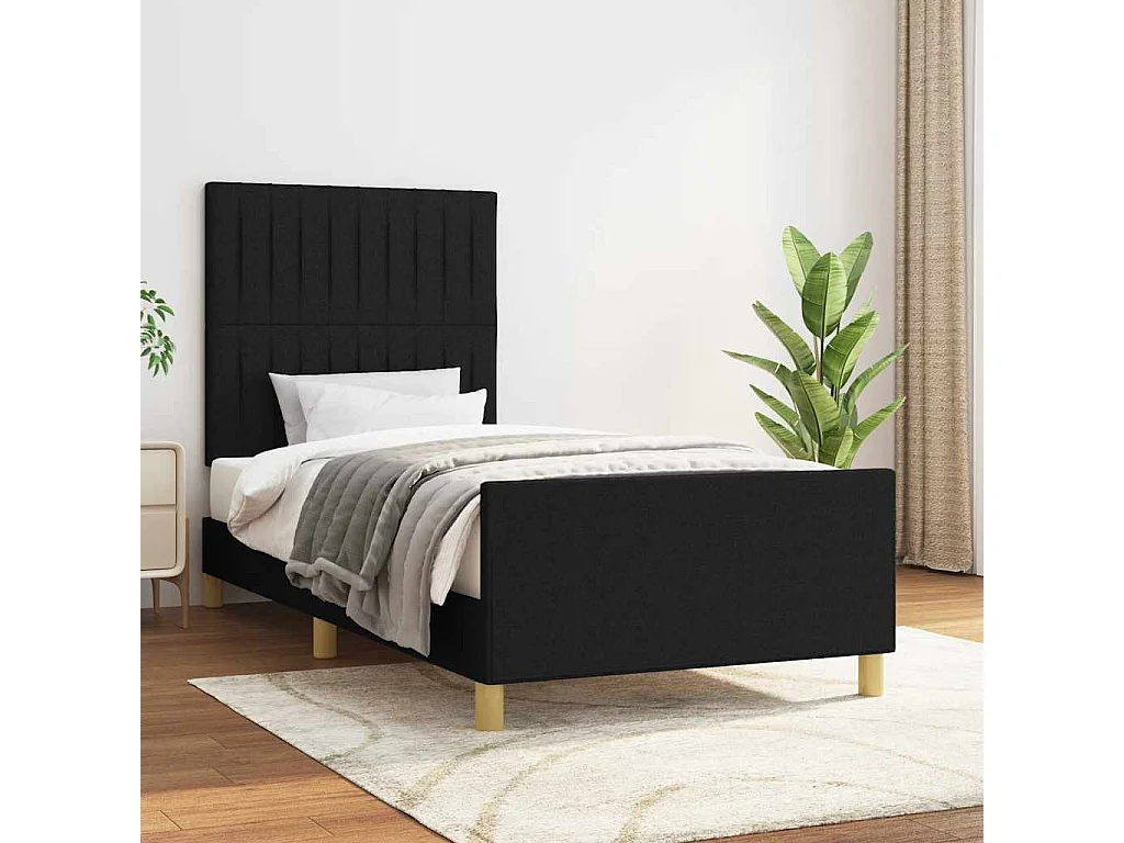 Bedframe zonder matras 90x190 cm stof zwart