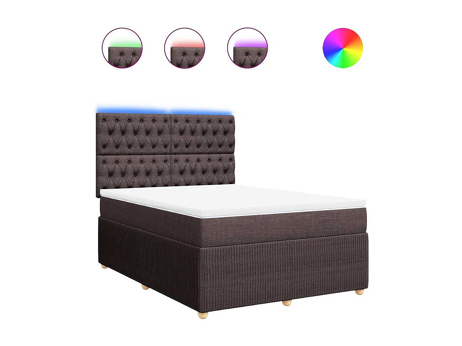 Cama com molas/colchão 140x190 cm tecido castanho-escuro