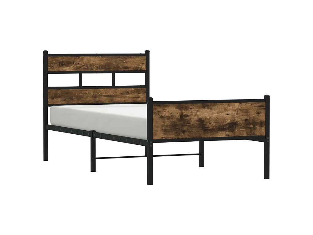 Bettgestell ohne Matratze Räuchereiche 90x200 cm Holzwerkstoff