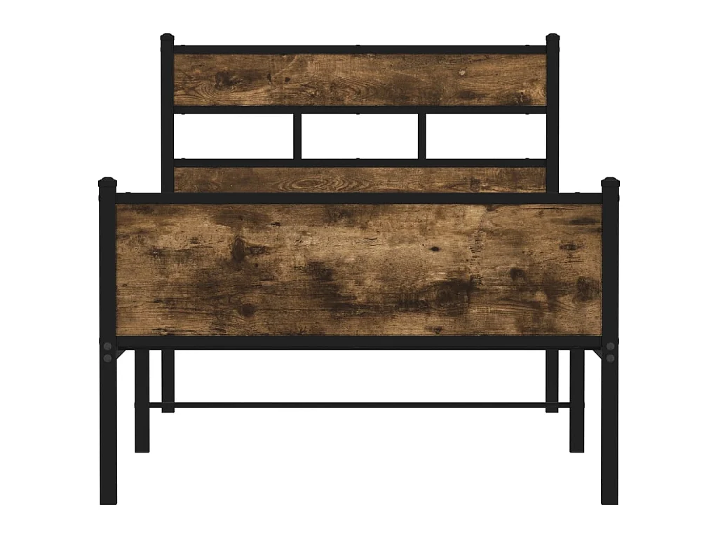 Bettgestell ohne Matratze Räuchereiche 90x200 cm Holzwerkstoff