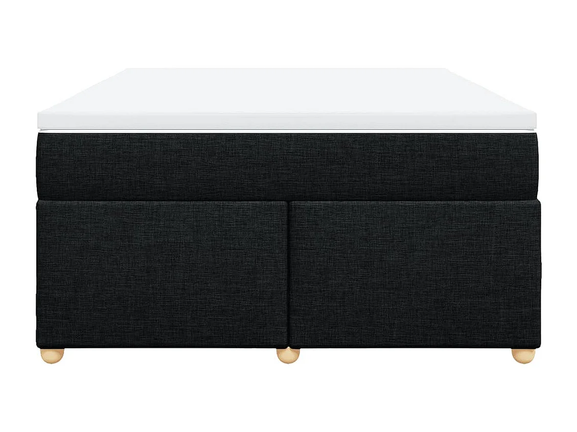 Sommier à lattes de lit avec matelas Noir 140x190 cm Tissu