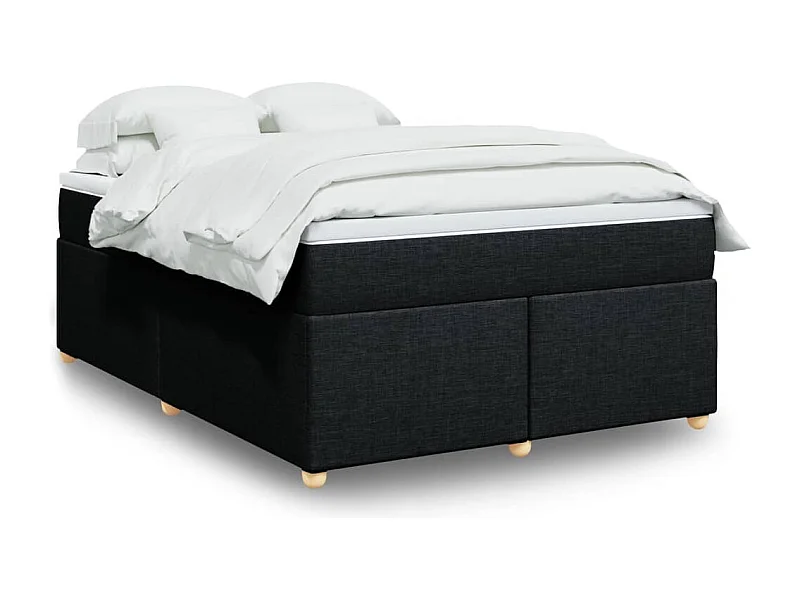 Boxspringbett mit Matratze Schwarz 140x190 cm Stoff