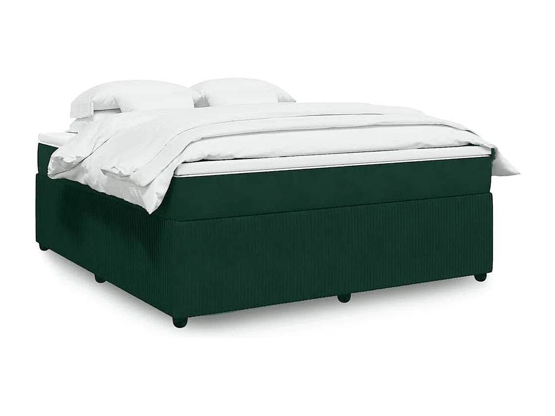 Boxspringbett mit Matratze Dunkelgrün 180x200 cm Samt