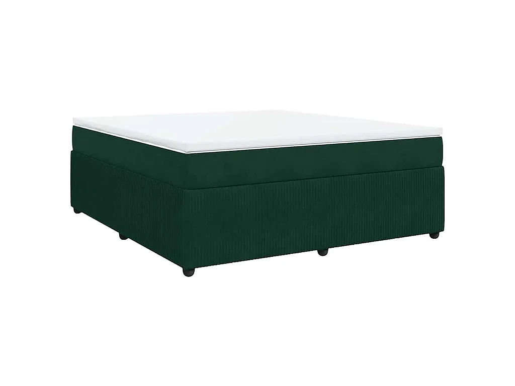 Boxspring met matras fluweel donkergroen 180x200 cm