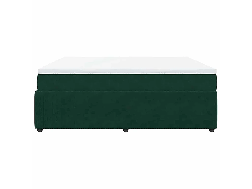 Boxspring met matras fluweel donkergroen 180x200 cm
