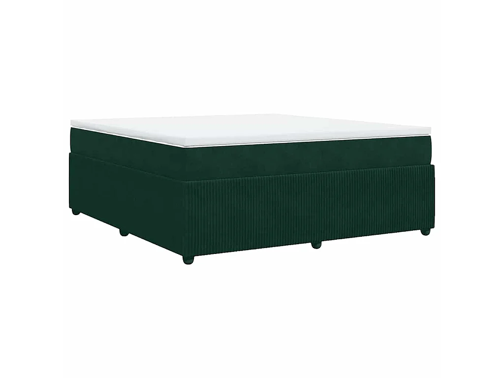 Boxspring met matras fluweel donkergroen 180x200 cm