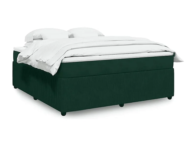Sommier à lattes de lit et matelas Vert foncé 180x200cm Velours
