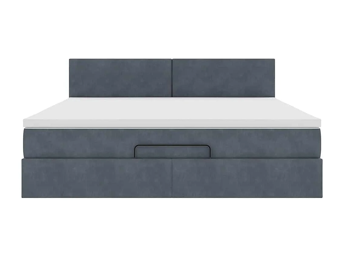 Ottoman-Bett mit Matratze Dunkelgrau 160x200 cm Samt