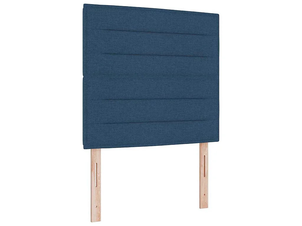 Letto a molle con testiera Blu 200 x 90 cm Tessuto