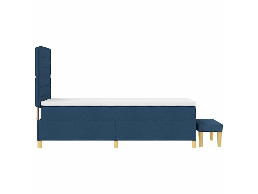 Letto a molle con testiera Blu 200 x 90 cm Tessuto
