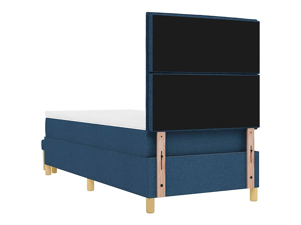 Letto a molle con testiera Blu 200 x 90 cm Tessuto