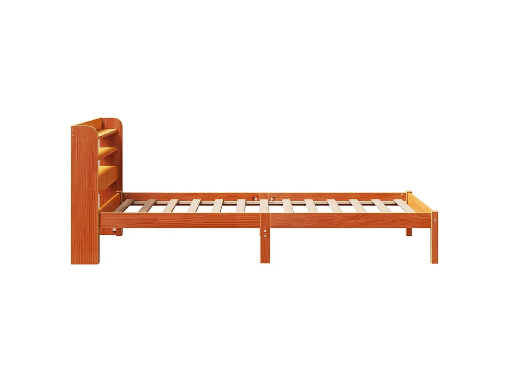 Cadre de lit et tête de lit sans matelas cire marron 100x200 cm