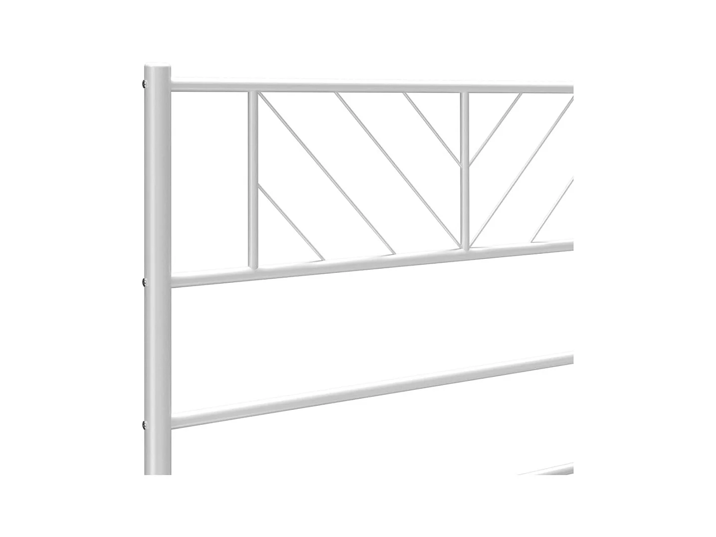 Cadre de lit métal sans matelas et pied de lit blanc 160x200 cm