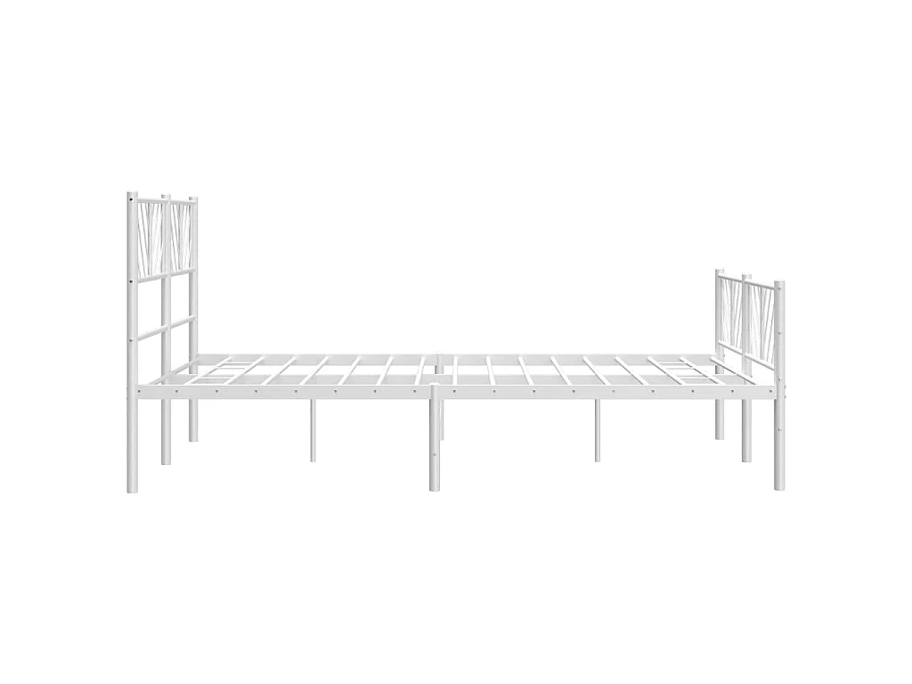 Estrutura de cama com cabeceira e pés 160x200 cm metal branco