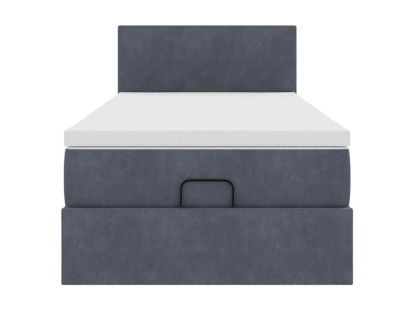 Estructura cama otomana colchón terciopelo gris oscuro