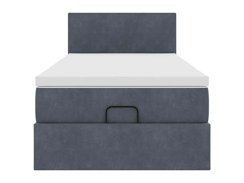 Ottoman bed met matras en LED's 90x200cm fluweel donkergrijs