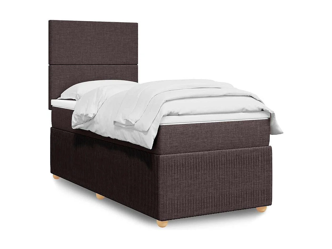 Boxspringbett mit Matratze Dunkelbraun 90x200 cm Stoff