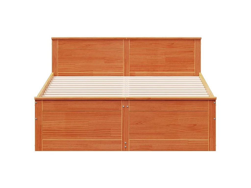 Giroletto senza Materasso con Testata Marrone Cera 140x200 Pino