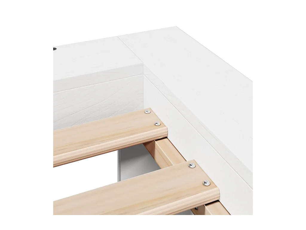 Cadre de lit sans matelas blanc 140x200 cm bois de pin massif