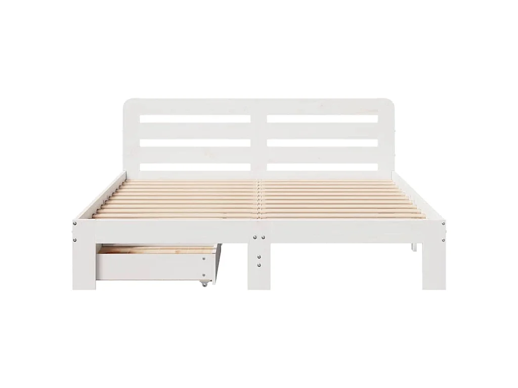 Cadre de lit sans matelas blanc 140x200 cm bois de pin massif