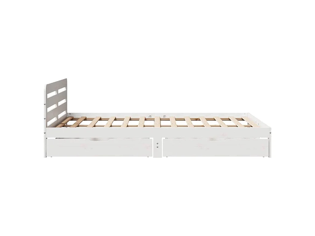 Cadre de lit sans matelas blanc 140x200 cm bois de pin massif