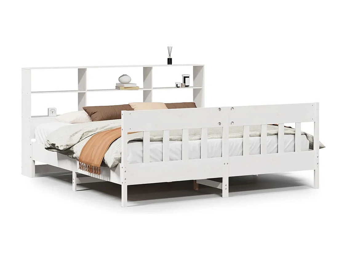 Bedframe zonder matras massief grenenhout wit 180x200 cm
